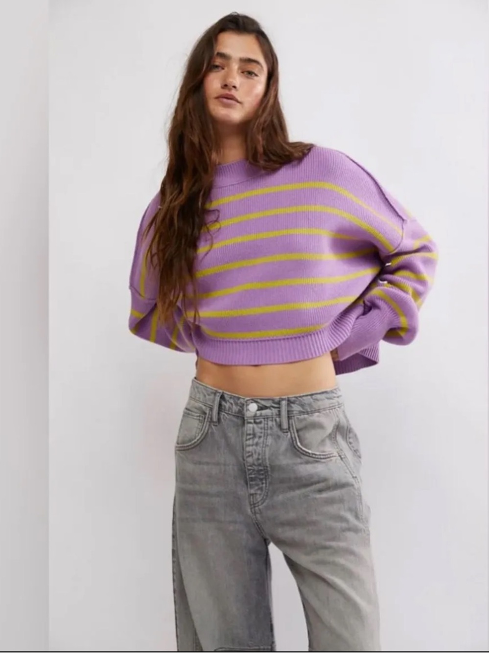 Free people Easy Street Stripe Crop Pullover - Picture 4 of 7